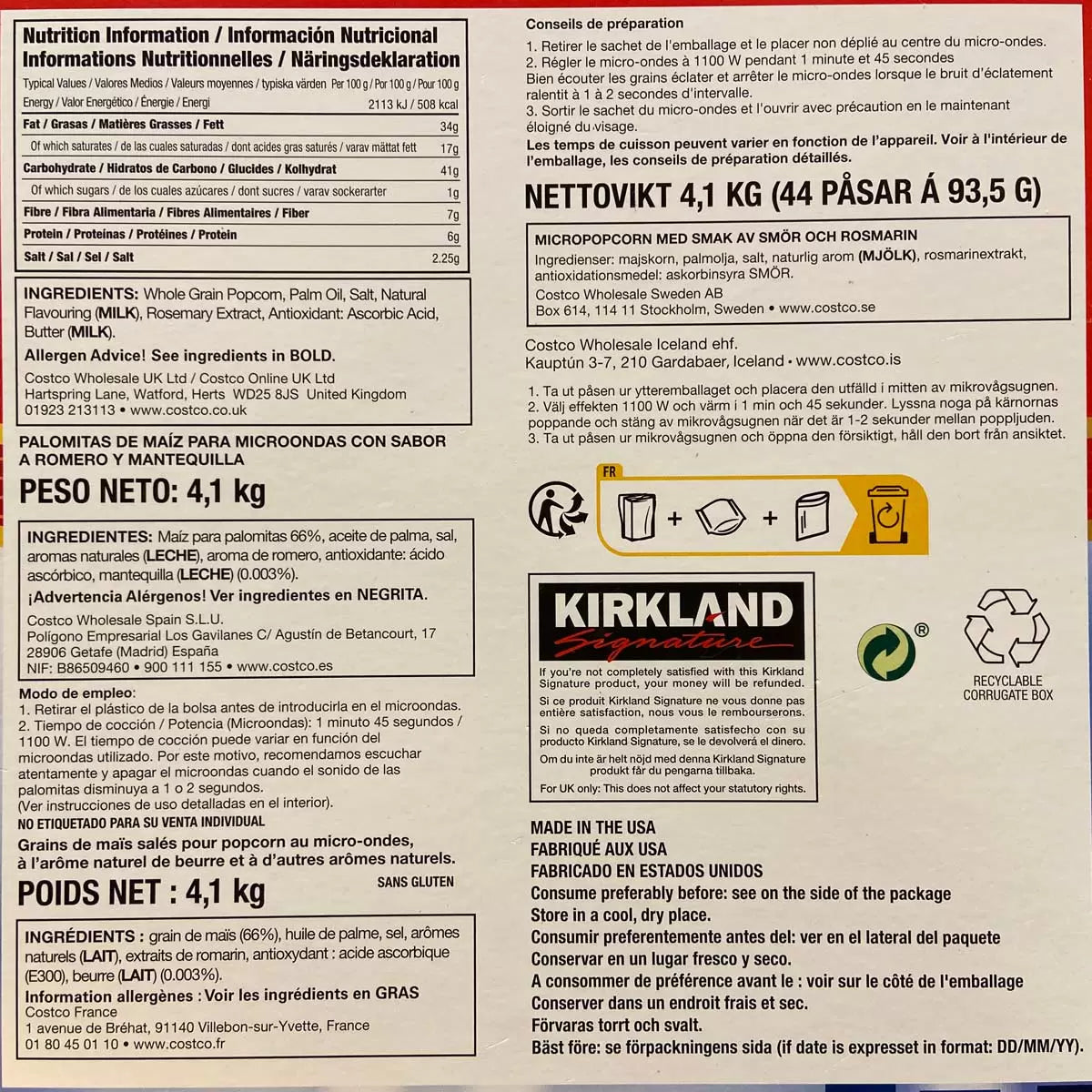 100% whole grain popcorn for a healthy snack