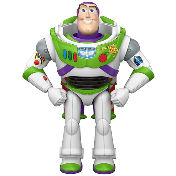 Buzz Lightyear 12 inch wing deployment action figure pressing chest button Toy Story toy
