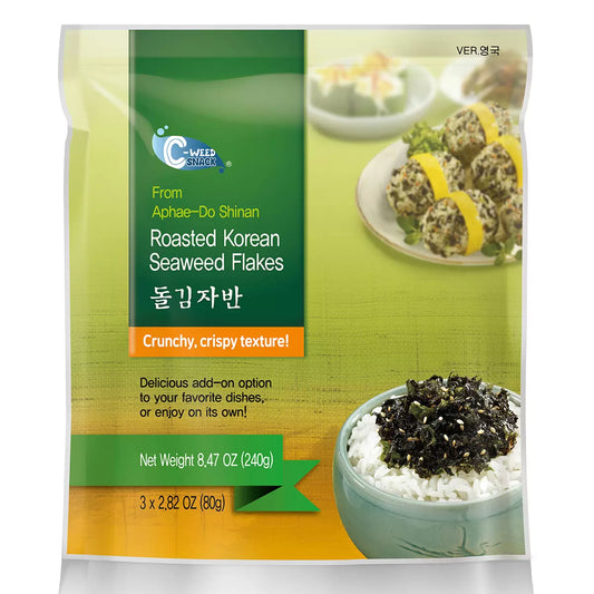 C-Weed roasted Korean seaweed flakes 3 x 80g packs