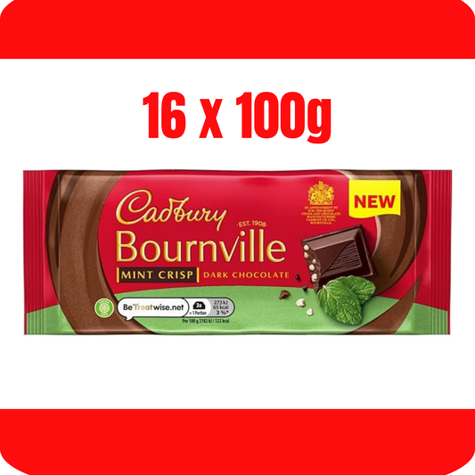 Cadbury Bournville dark chocolate mint crisp bars multipack 16x100g