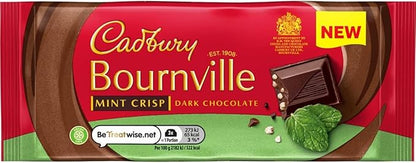Multipack of Cadbury Bournville mint crisp 100g dark chocolate bars