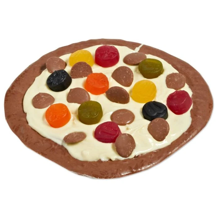 Chocolate pizza activity kit with white chocolate and buttons