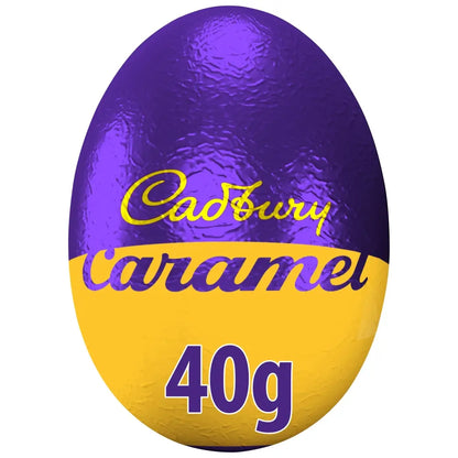 Thick milk chocolate eggs with soft golden caramel centre
