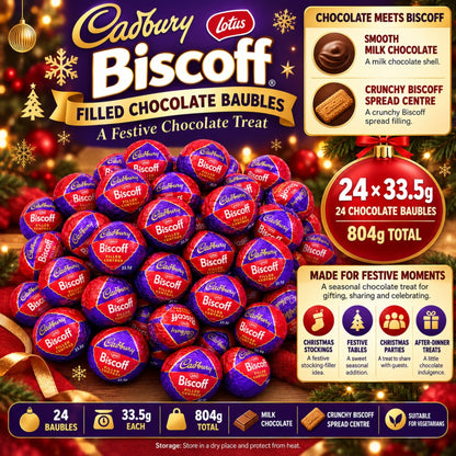 Cadbury chocolate baubles weighing 33.5g each