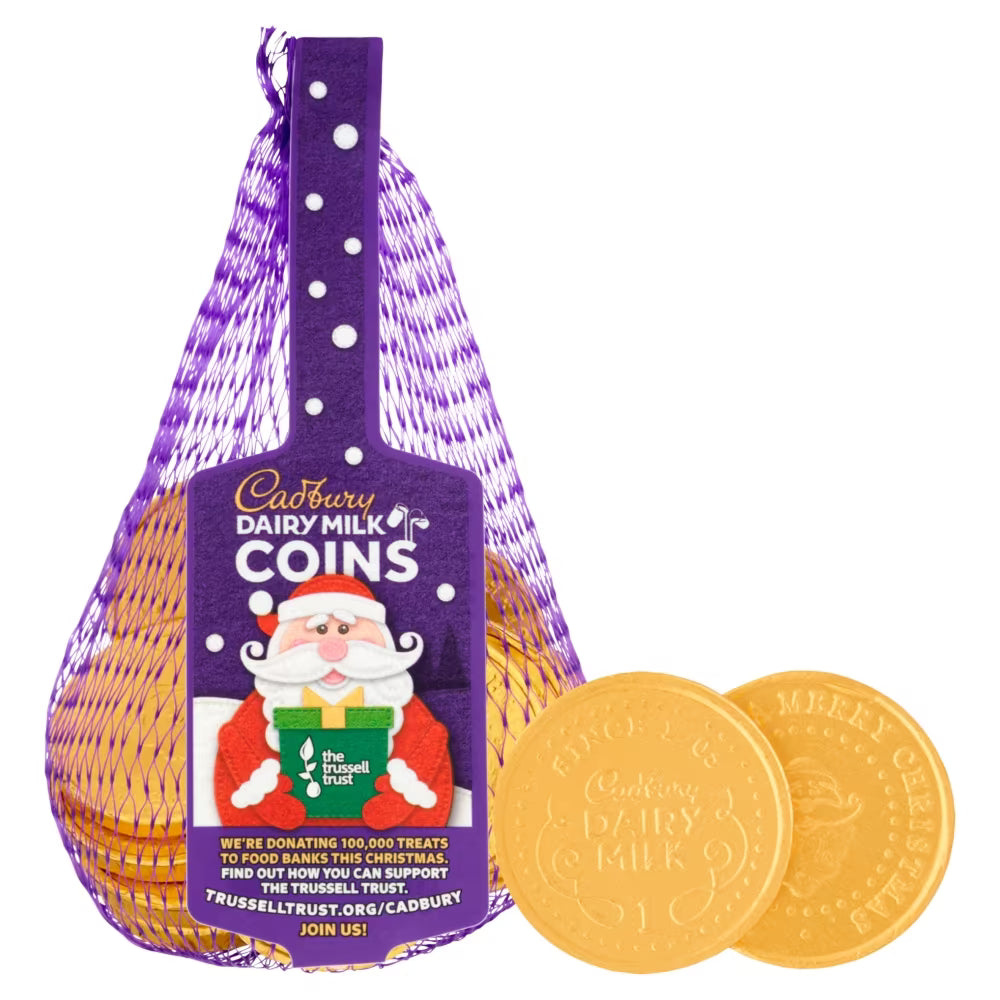 Creamy milk chocolate coins perfect for festive gifting