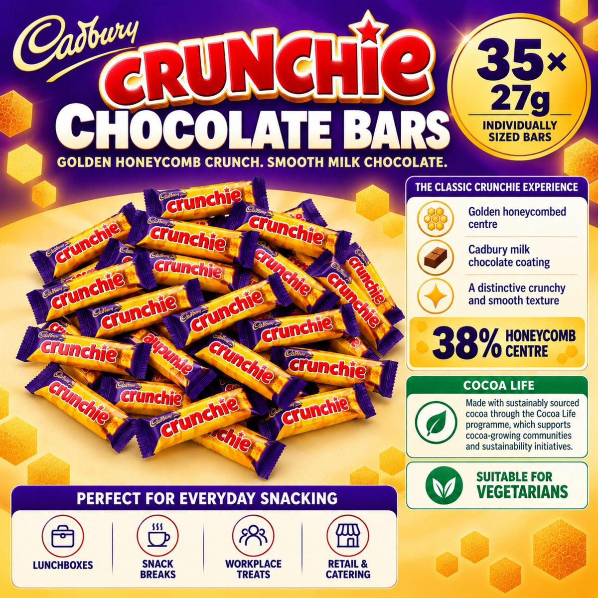 Cadbury Crunchie chocolate bar multipack