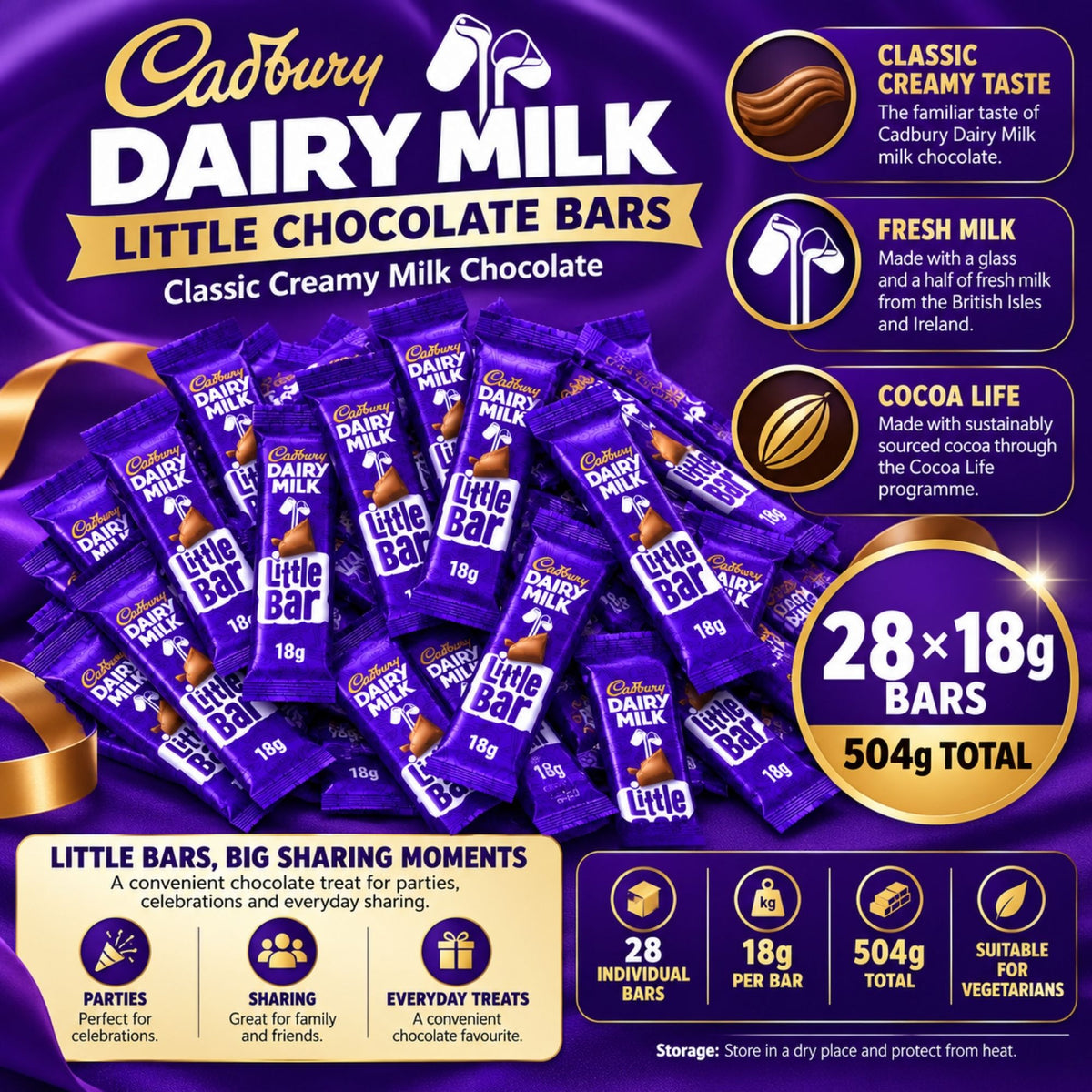 Pack of 28 Cadbury Dairy Milk Little Bars