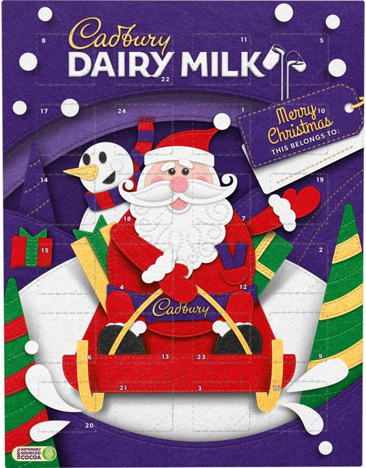 Festive Cadbury Dairy Milk Advent Calendar for Christmas countdown