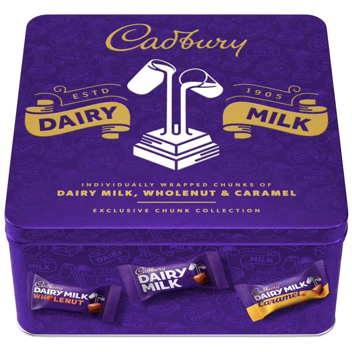 Cadbury Dairy Milk Mixed Chunks 360g bag with individually wrapped chocolates