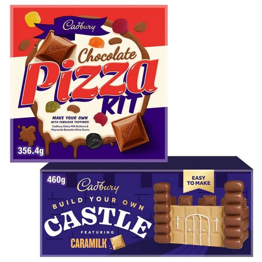 Cadbury Dairy Milk pizza and castle chocolate build kits bundle