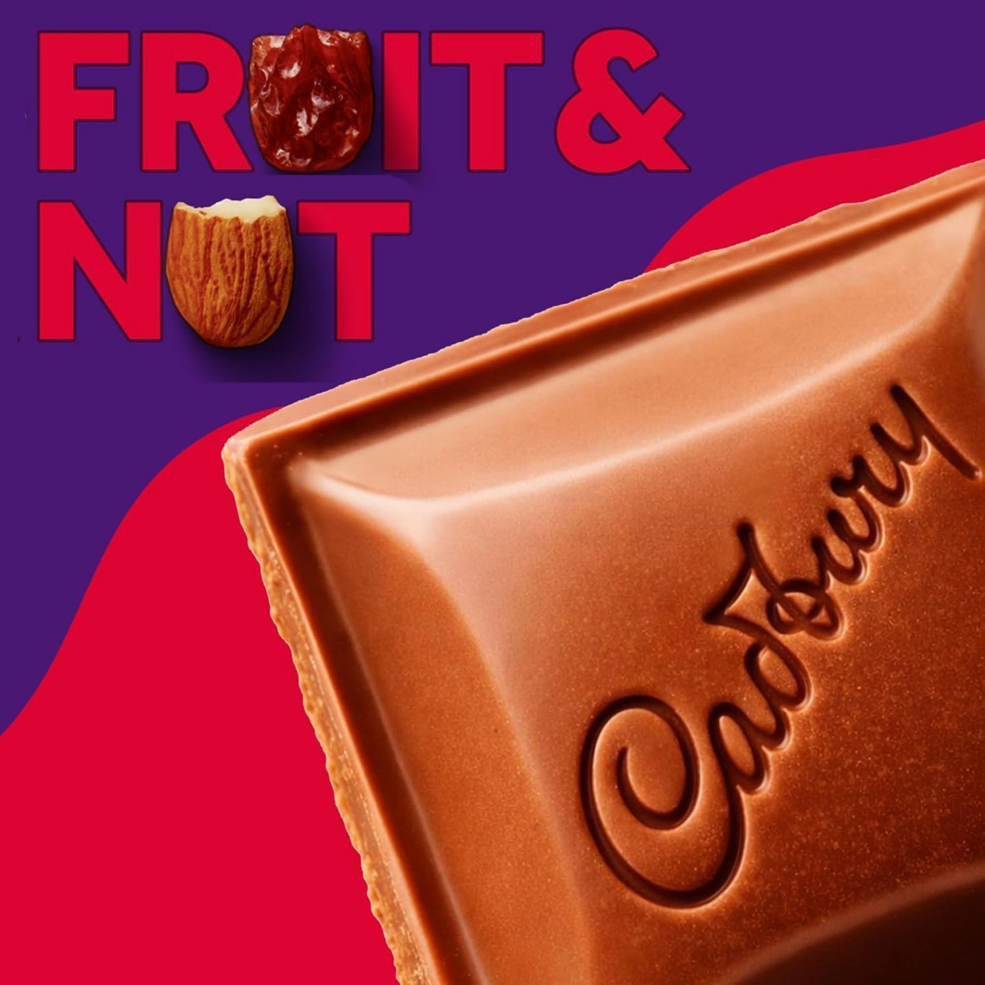 Cadbury milk chocolate with raisins and almonds