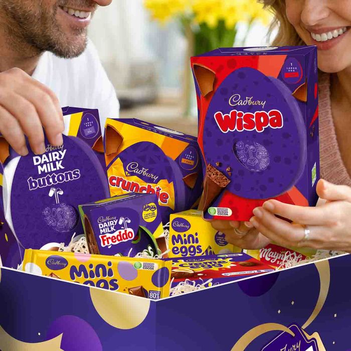 Includes Giant Buttons, Wispa, Crunchie, Creme Eggs, Mini Eggs, Freddo Faces