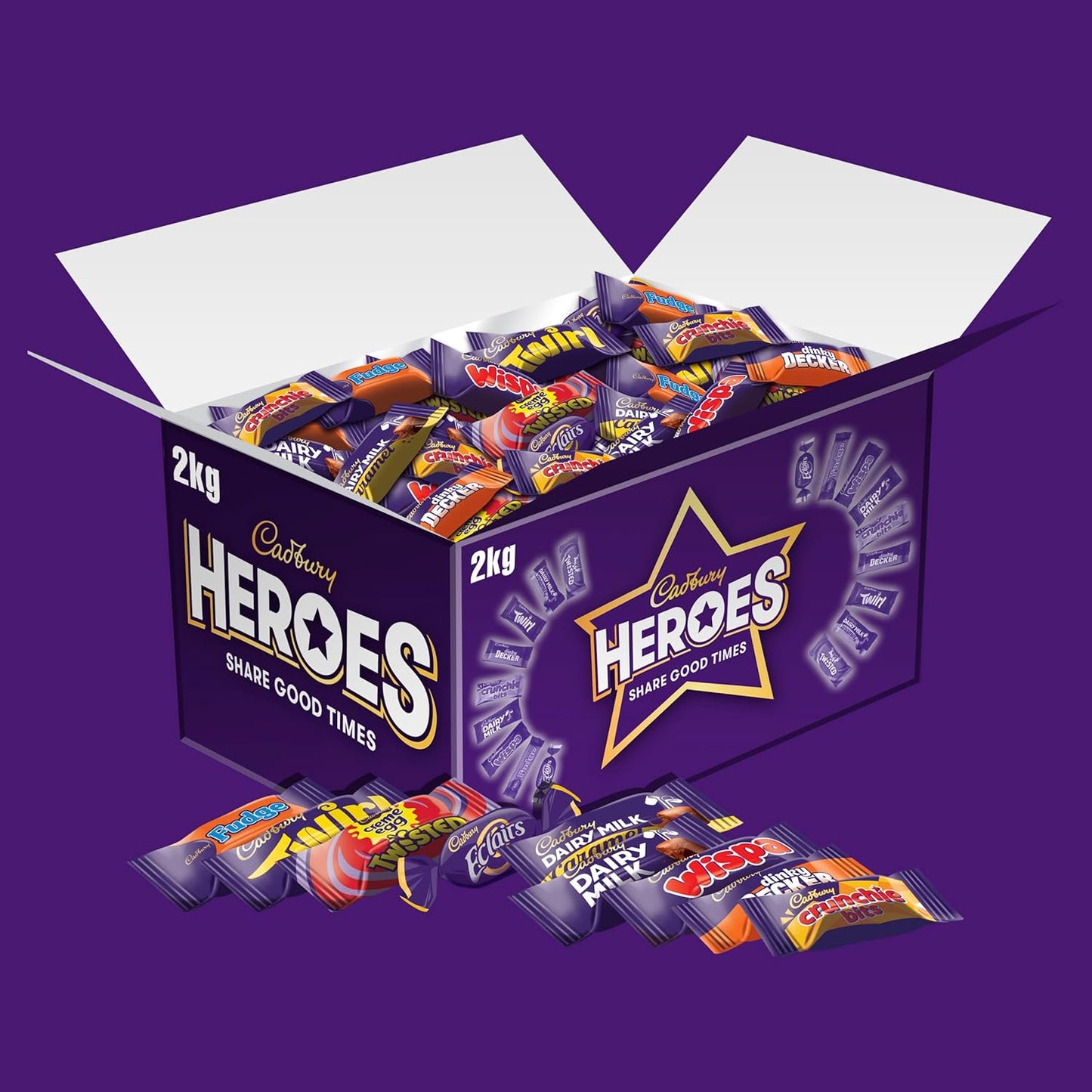 Assorted Mini Milk Chocolate Bars from Cadbury Heroes 2kg Box
