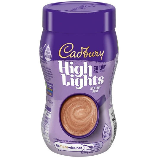 Cadbury High Lights Hot Chocolate 154g low calorie drin