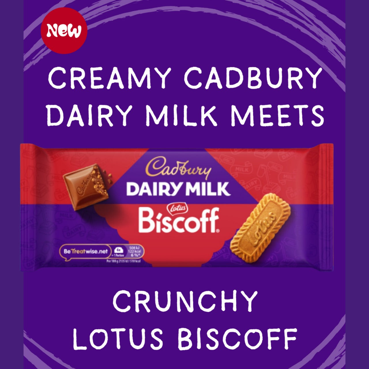 Single pack of Cadbury chocolate with Lotus Biscoff flavour