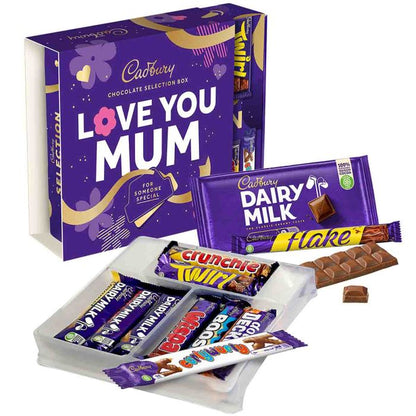 Includes Dairy Milk, Caramel, Fruit & Nut, Crunchie, Twirl, Flake, Curly Wurly, Wispa, Boost, Double Decker