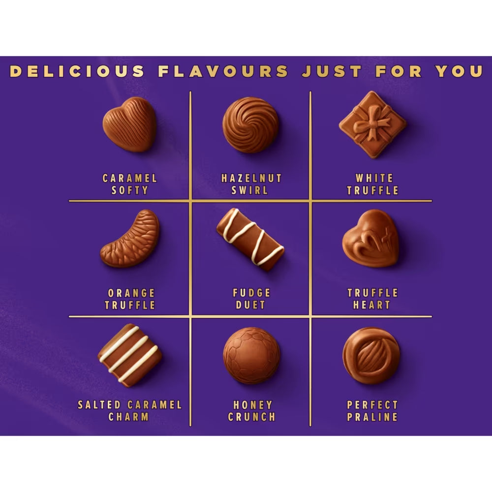 312g box of assorted Cadbury Milk Tray chocolates for Christmas or birthdays