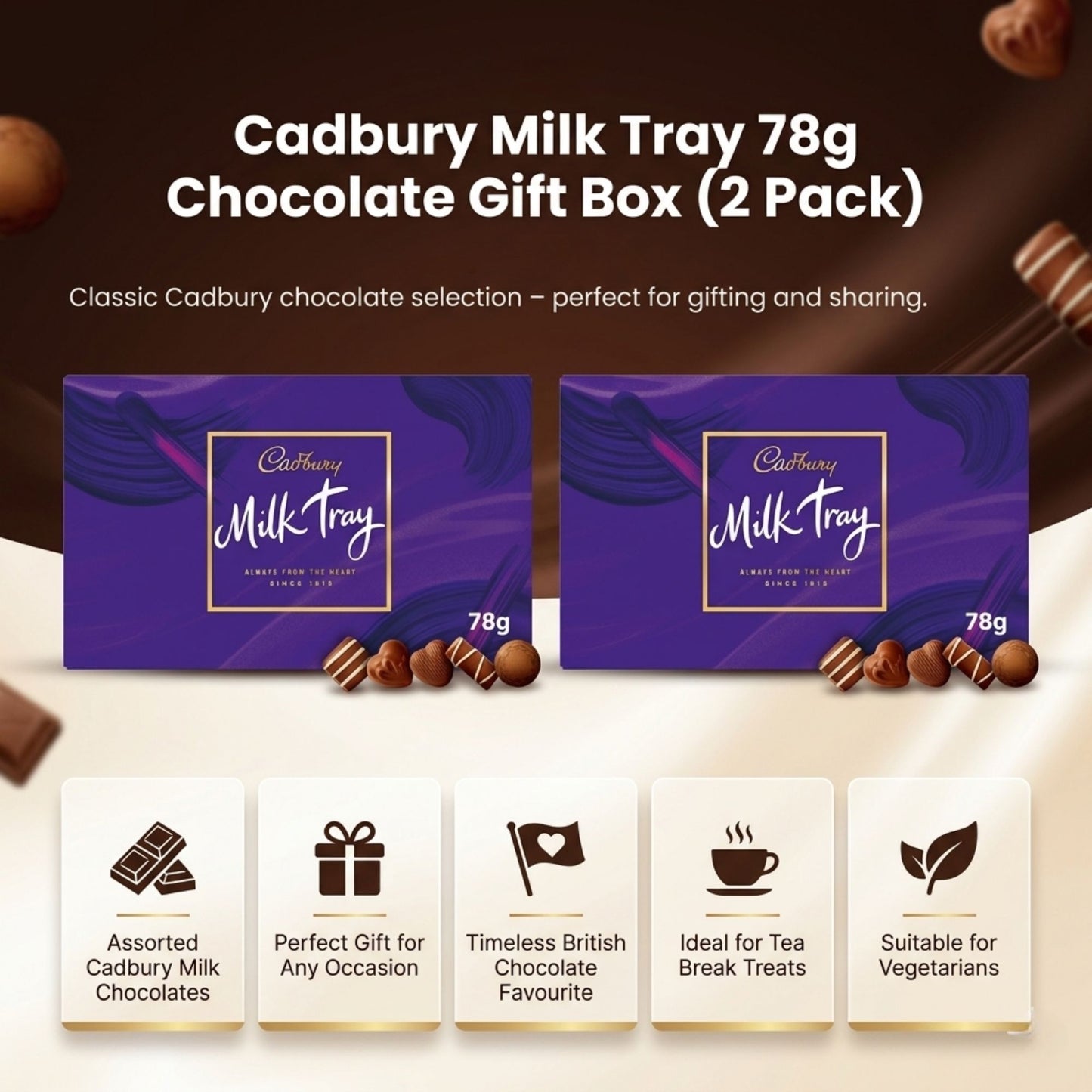 Two pack Cadbury Milk Tray gift chocolates