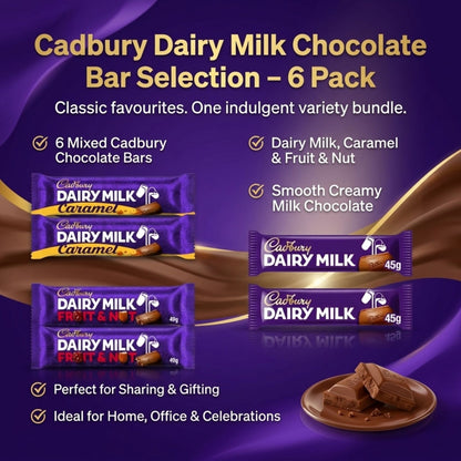 Cadbury Caramel Dairy Milk and Fruit and Nut bars bundle