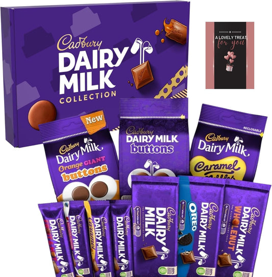 Cadbury box with a mix of chocolates and sweets