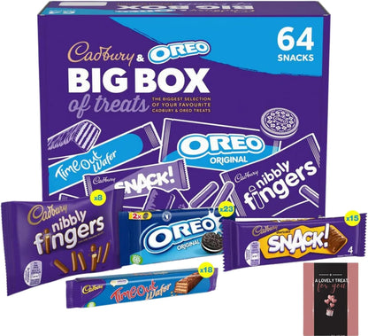 Cadbury and Oreo assorted snack box with 64 chocolates and cookies for gifting or sharing