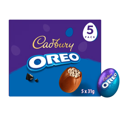 Creamy milk chocolate centre with crunchy Oreo biscuit pieces