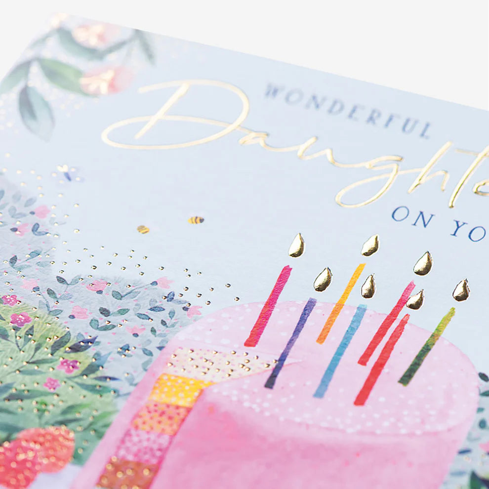 Charming cake-themed greeting card ideal for buyers searching local shops nearby