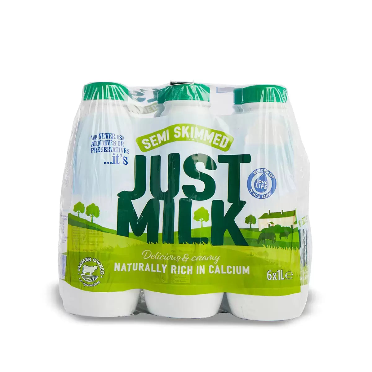 Candia Just Milk UHT semi skimmed 6 x 1L long life milk