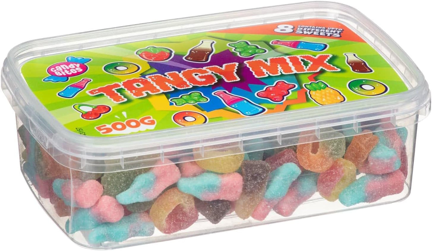 Candy Bites Tangy Mix Tub 500g assorted gummy sweets