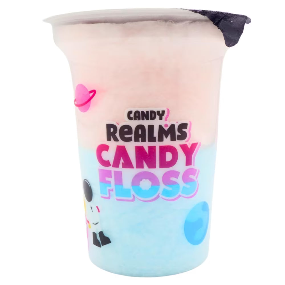 Candy Realms Candy Floss Cups 12 x 20g strawberry and raspberry
