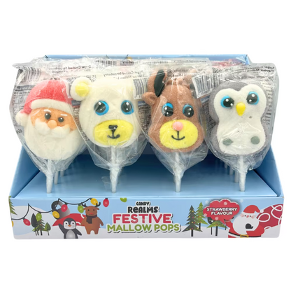 Candy Realms strawberry marshmallow pops with Christmas characters