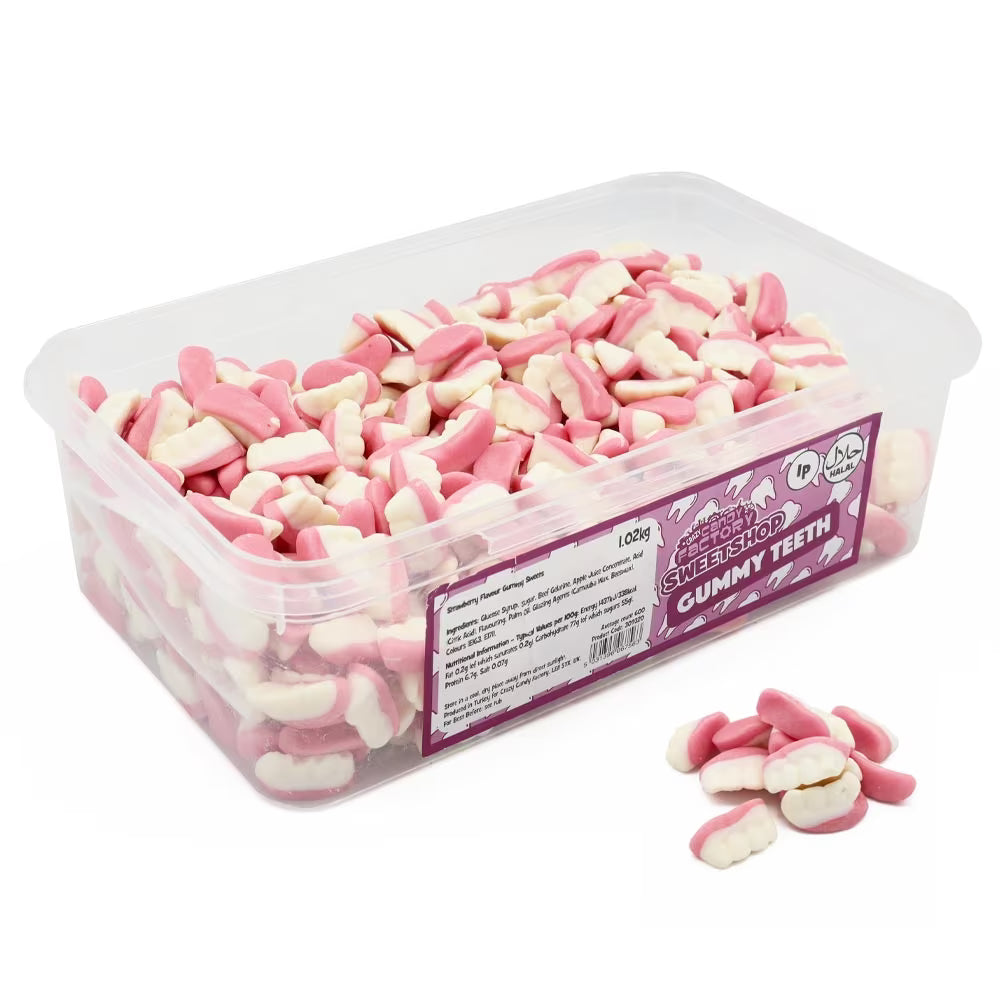 Bulk tub of Candy Realms gummy teeth for parties or events