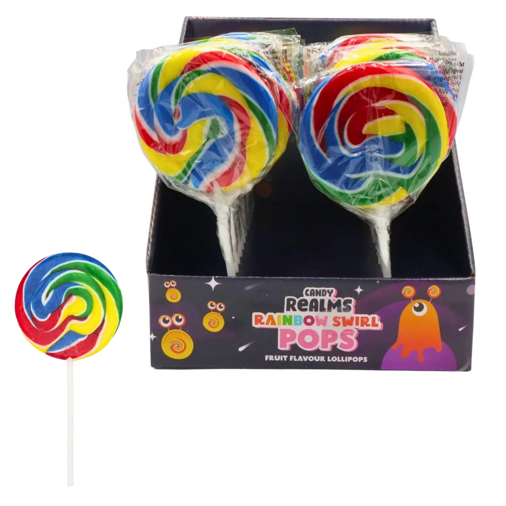 Candy Realms Rainbow Swirl Pops 55g