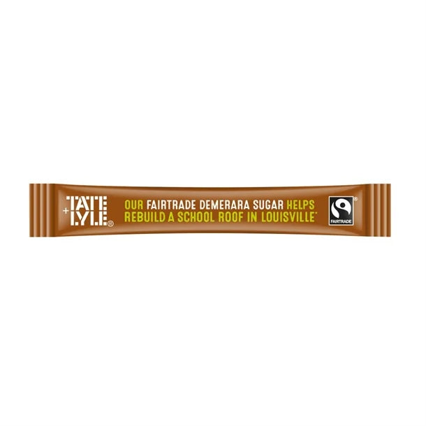 Stylish Tate & Lyle branded sugar stick packaging