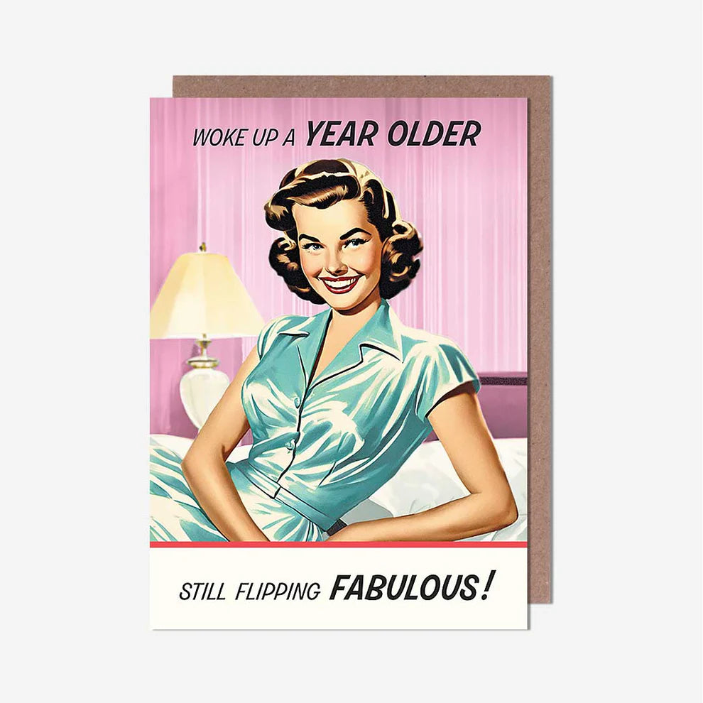 Fun and fabulous cartoon birthday card - Flipping Fabulous! Birthday Card. Perfect for birthday card greeting cards and greeting cards near me.