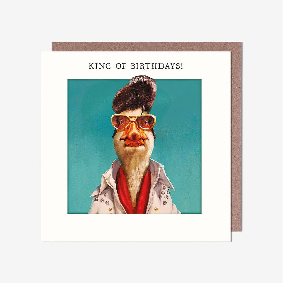 King Of Birthdays Duck Birthday Card – a fun cartoon birthday card perfect for birthday card greeting cards and greeting cards near me. Ideal for any celebration.