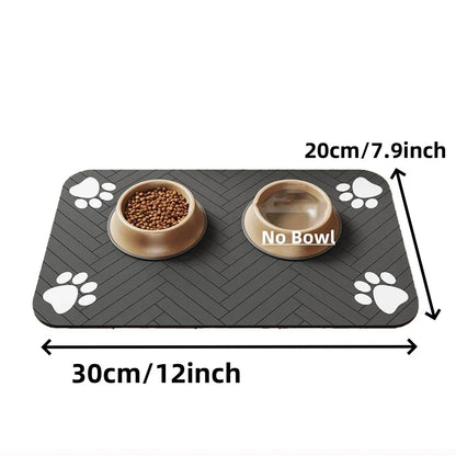 Absorbent waterproof pet feeding mat for dogs and cats with non-slip rubber backing – product view 16