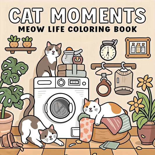 Cat Moments adult coloring book for stress relief and relaxation