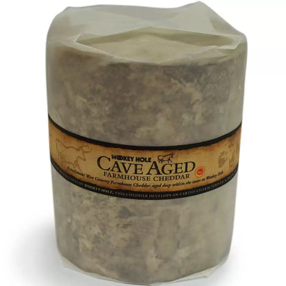 Traditional cave-aged cheddar truckle for cheeseboards or entertaining