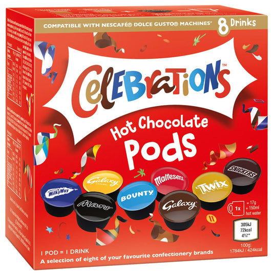 Celebrations Hot Chocolate Pods 8pk variety pack
