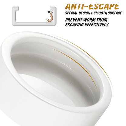 Anti escape ceramic feeder bowl for reptiles