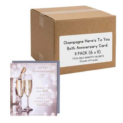 Champagne anniversary cards bulk 66 pack UK printed