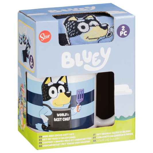 Character themed mug and socks gift set for dads