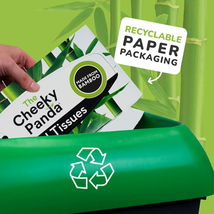 The Cheeky Panda Bamboo Facial Tissues multipack with 12 cube tissue boxes - eco-friendly and soft face tissues.