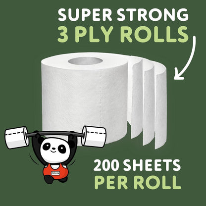 The Cheeky Panda Bamboo Toilet Paper pack with 9 eco-friendly rolls made from sustainable bamboo.