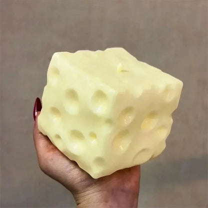 Giant cheese-shaped squishy stress ball