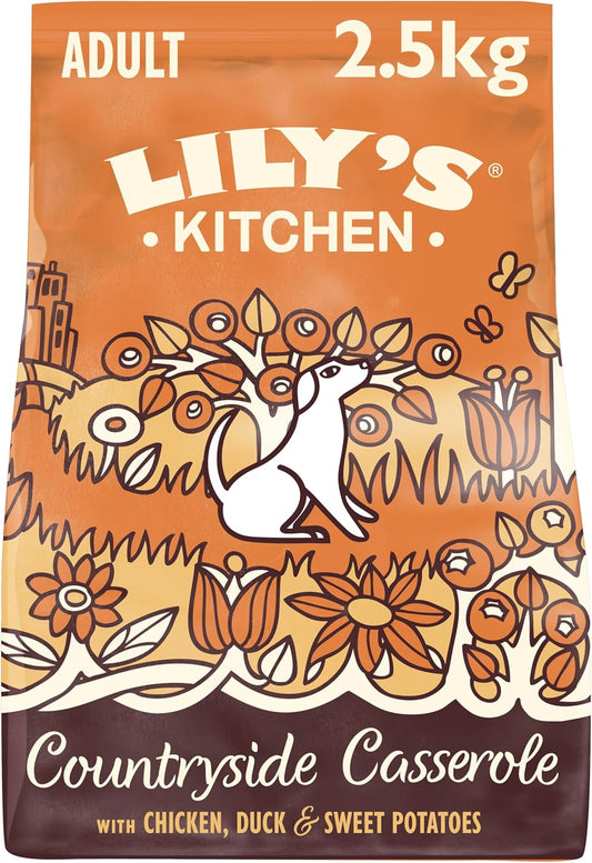 Natural diet chicken and duck dry dog kibble for adults
