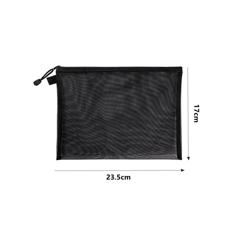 Transparent mesh pouch for children's toy storage