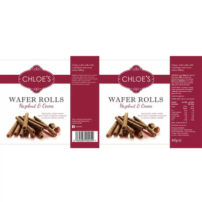 Chloe's Hazelnut & Cocoa Wafer Rolls – 2 x 400g – Side Elegant View