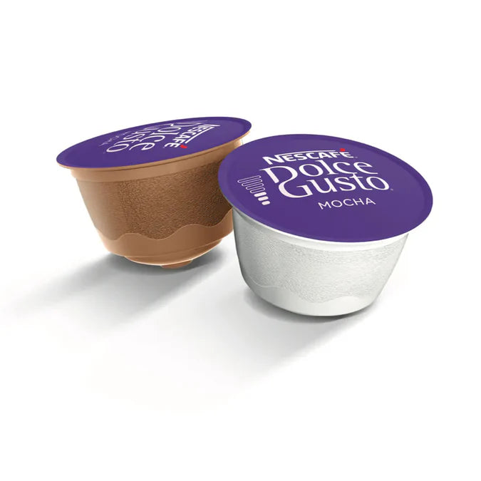 Mocha drink pods with chocolate and coffee